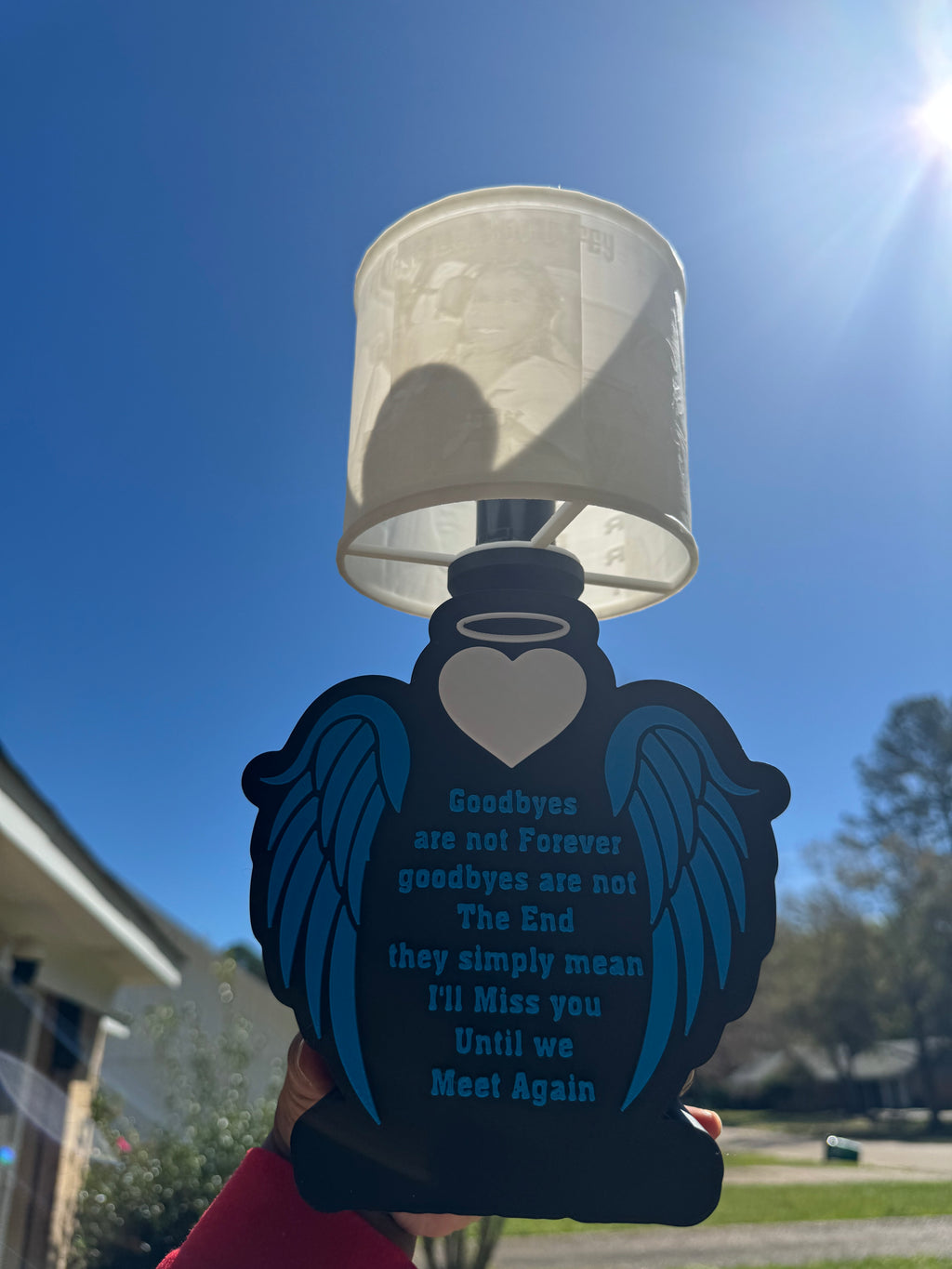 Customized Memorial Lampshade and Lamp Base Keepsake