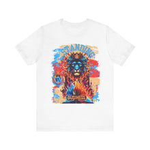 Load image into Gallery viewer, STANDING ON BUSINESS IN BLUE FIRE IN FRONT OF BIBLE (UNISEX)
