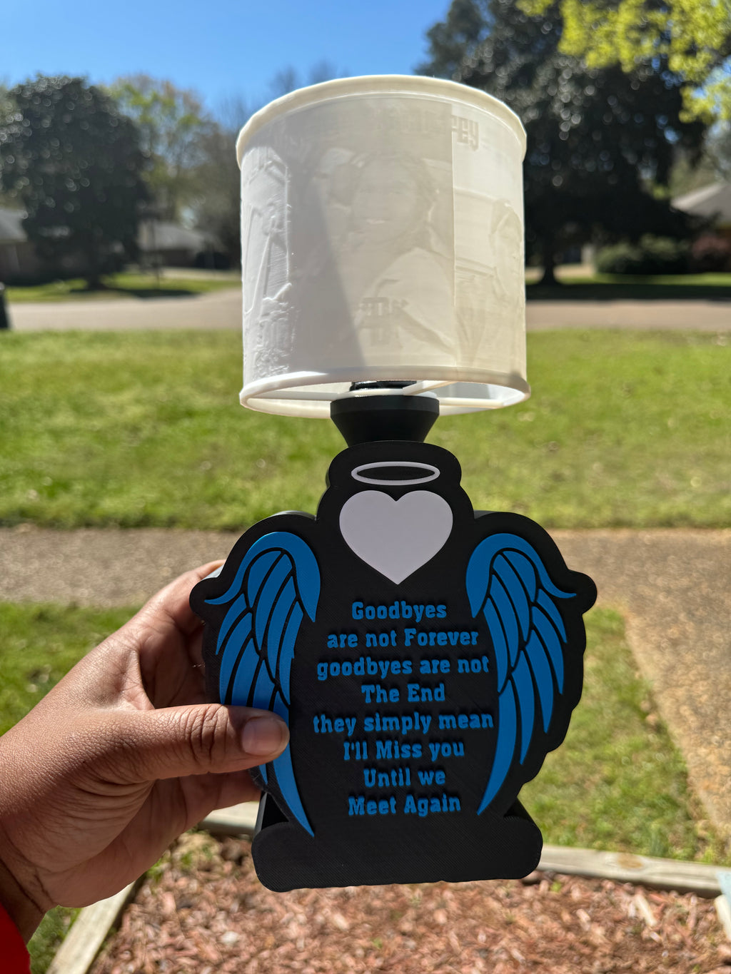 Customized Memorial Lampshade and Lamp Base Keepsake