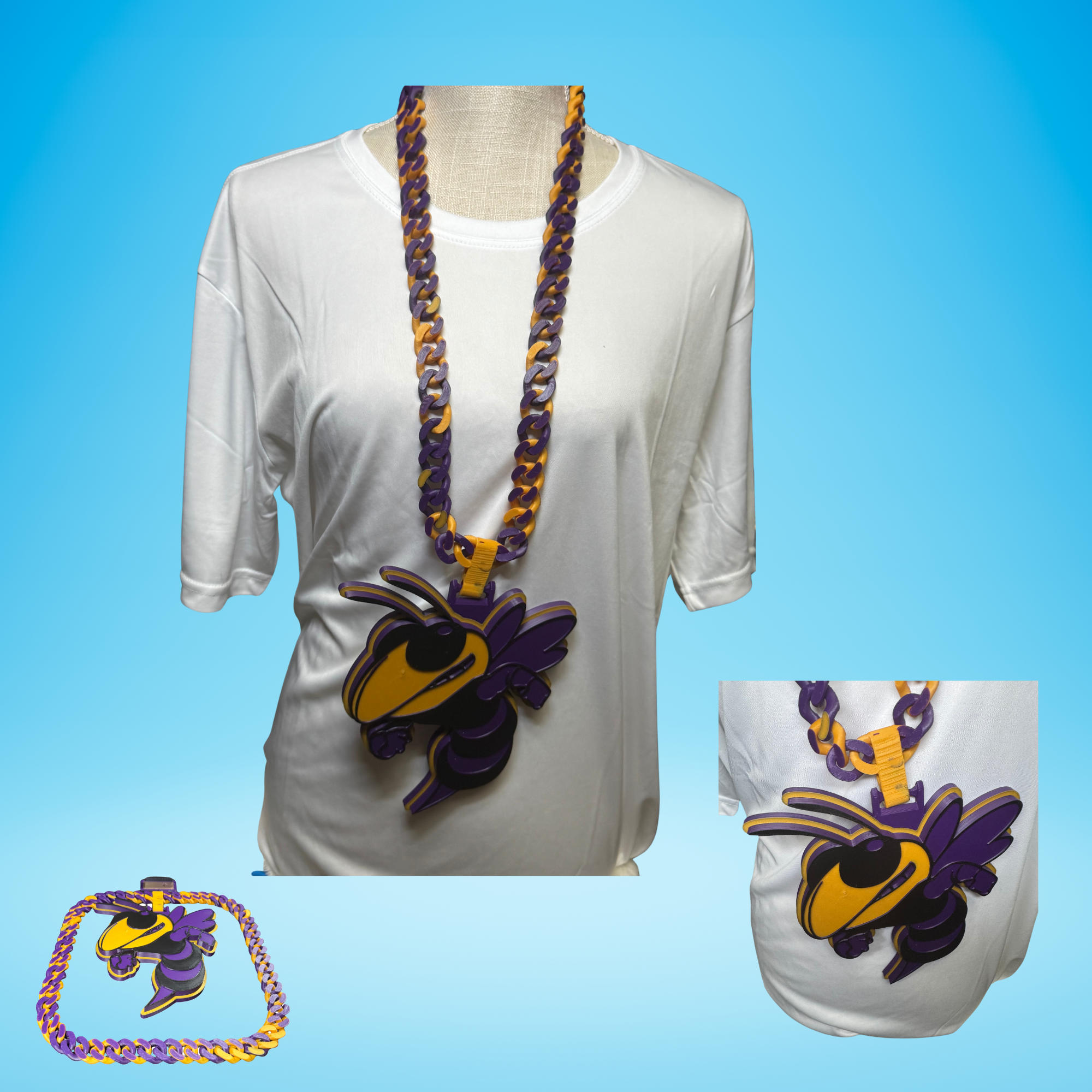 Represent your school logo or mascot with a customized Hype Chain to show your school spirit…